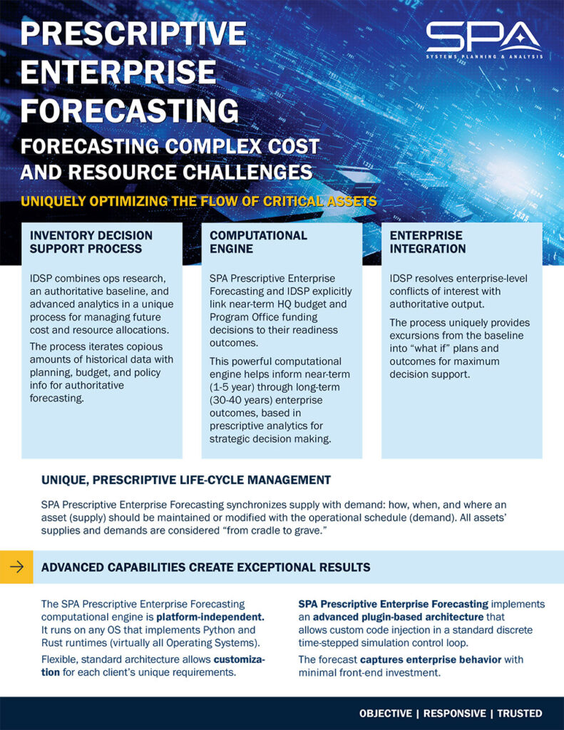SPA's Prescriptive Forecasting Information Sheet